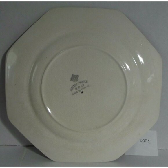 2 Vintage Regal Ware R P Co Octagon Plate Lot #5 Made in England Regal Pottery - Picture 12 of 12